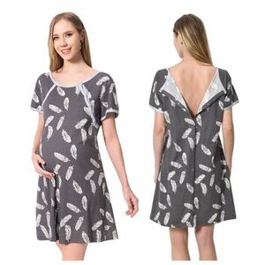 Women’s maternity clothes hospital gown night dress maternity labor delivery.